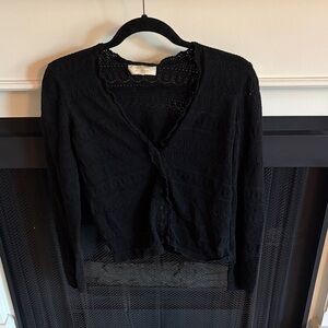 Sezane Black Cardigan Sweater